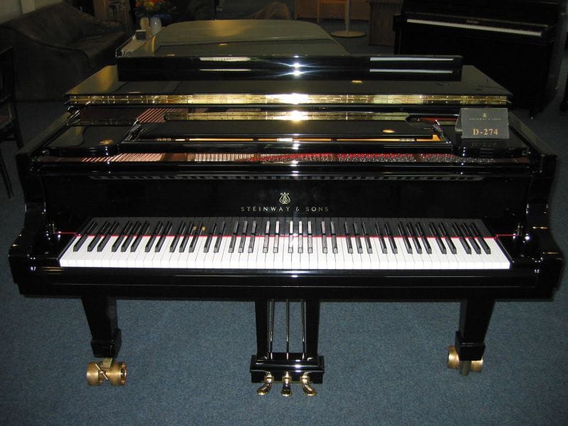 A piano keyboard. Accuracy in absolute pitch is often uneven across it, being better on white keys and in familiar registers, which argues against the ability being a simple internal reference.