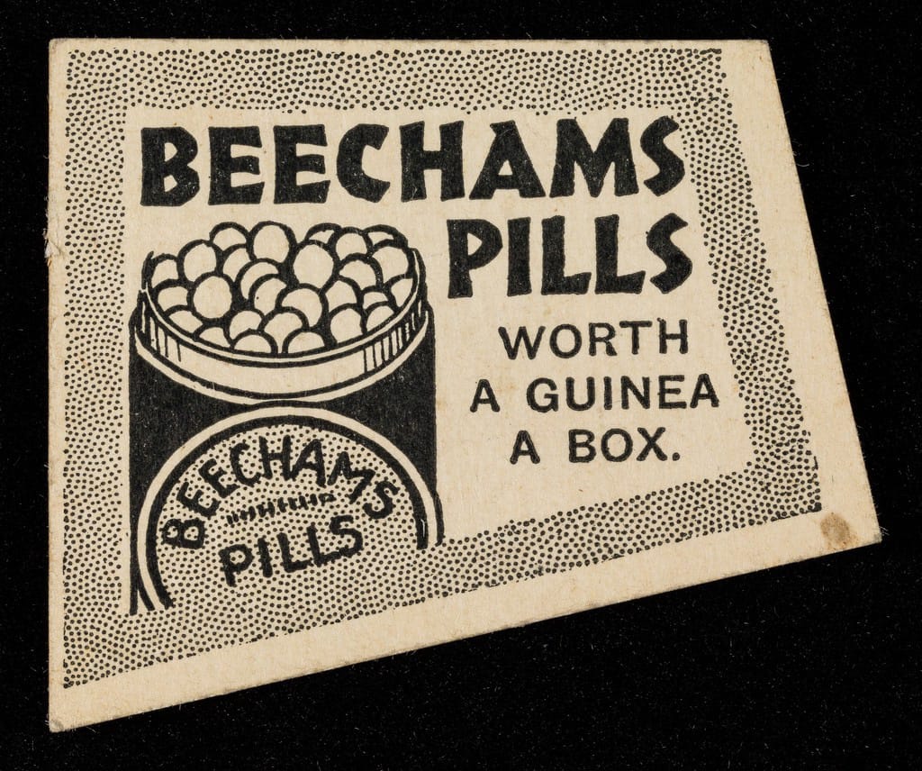 A patent medicine advertisement. Extravagant and unverifiable claims were normal before regulation, and the abuses of this period produced the first advertising laws.