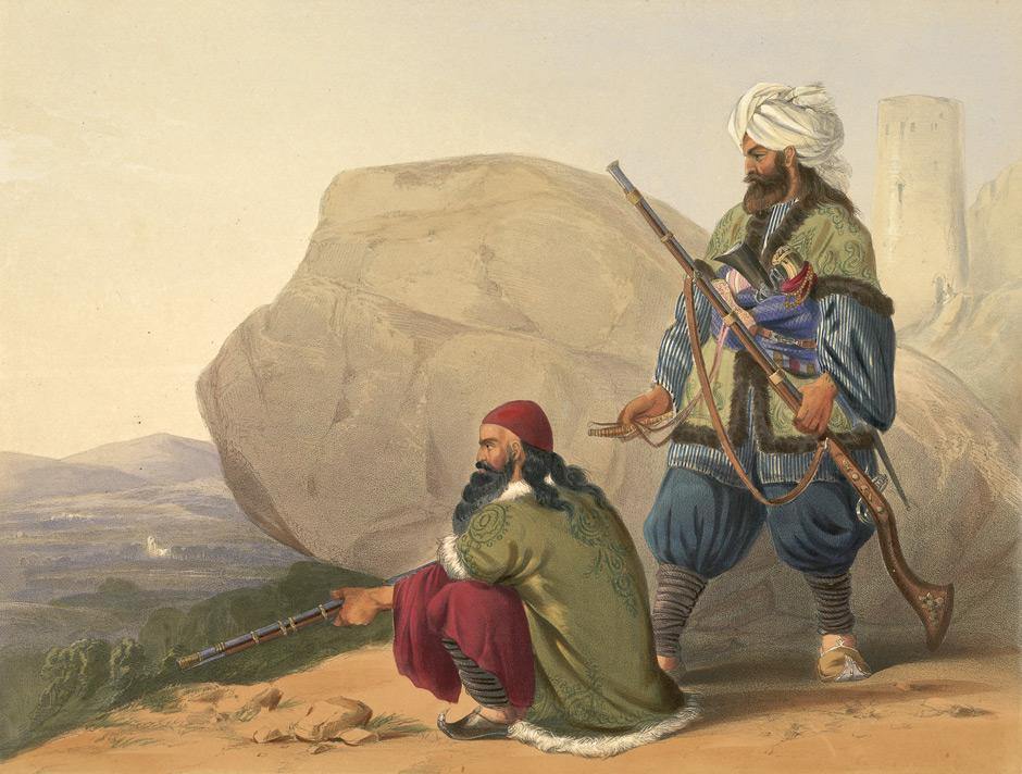 Afghan fighters in the nineteenth century, during the wars that gave the country its reputation as hard to conquer. Credit: Lieutenant James Rattray (Public domain).
