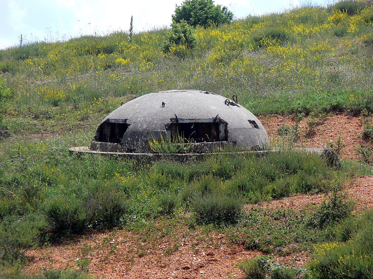 Concrete bunkers of the kind that Enver Hoxha's regime built by the hundreds of thousands across Albania. His paranoid communist dictatorship, the most isolated in Europe, fortified the whole country against an invasion that never came.