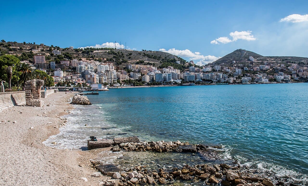The coastal town of Saranda on the Albanian Riviera, on the Ionian Sea across from Corfu. Long hidden behind communist isolation, Albania's clear-watered southern coast has become one of the Mediterranean's fast-rising destinations.