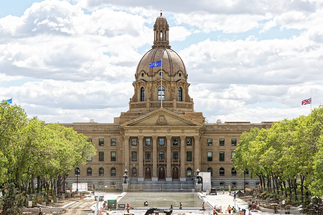 The Alberta Legislature Building in Edmonton, the capital, opened in 1913. Its domed halls are the seat of the province's Legislative Assembly.