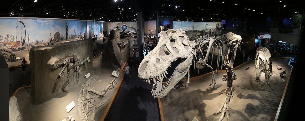 The Royal Tyrrell Museum of Palaeontology at Drumheller, set among the badlands of the Red Deer River. Alberta's ancient rock holds one of the world's richest collections of dinosaur fossils.