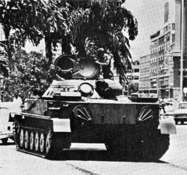 A Soviet-made tank operated by Cuban forces in Angola. The civil war became one of the Cold War's great proxy conflicts, drawing in Cuban and Soviet troops on one side and South African and American support on the other.