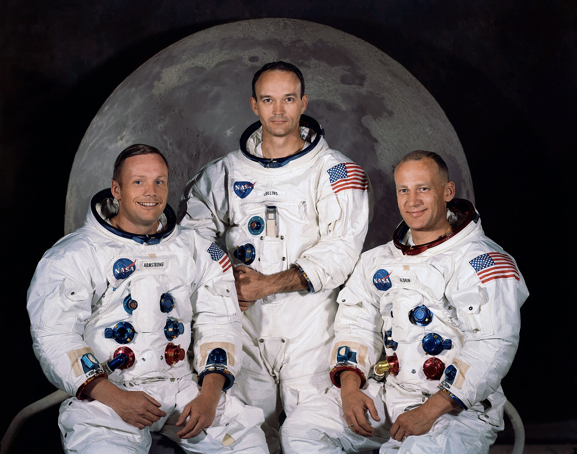 The Apollo 11 crew: Neil Armstrong, Michael Collins, and Buzz Aldrin.