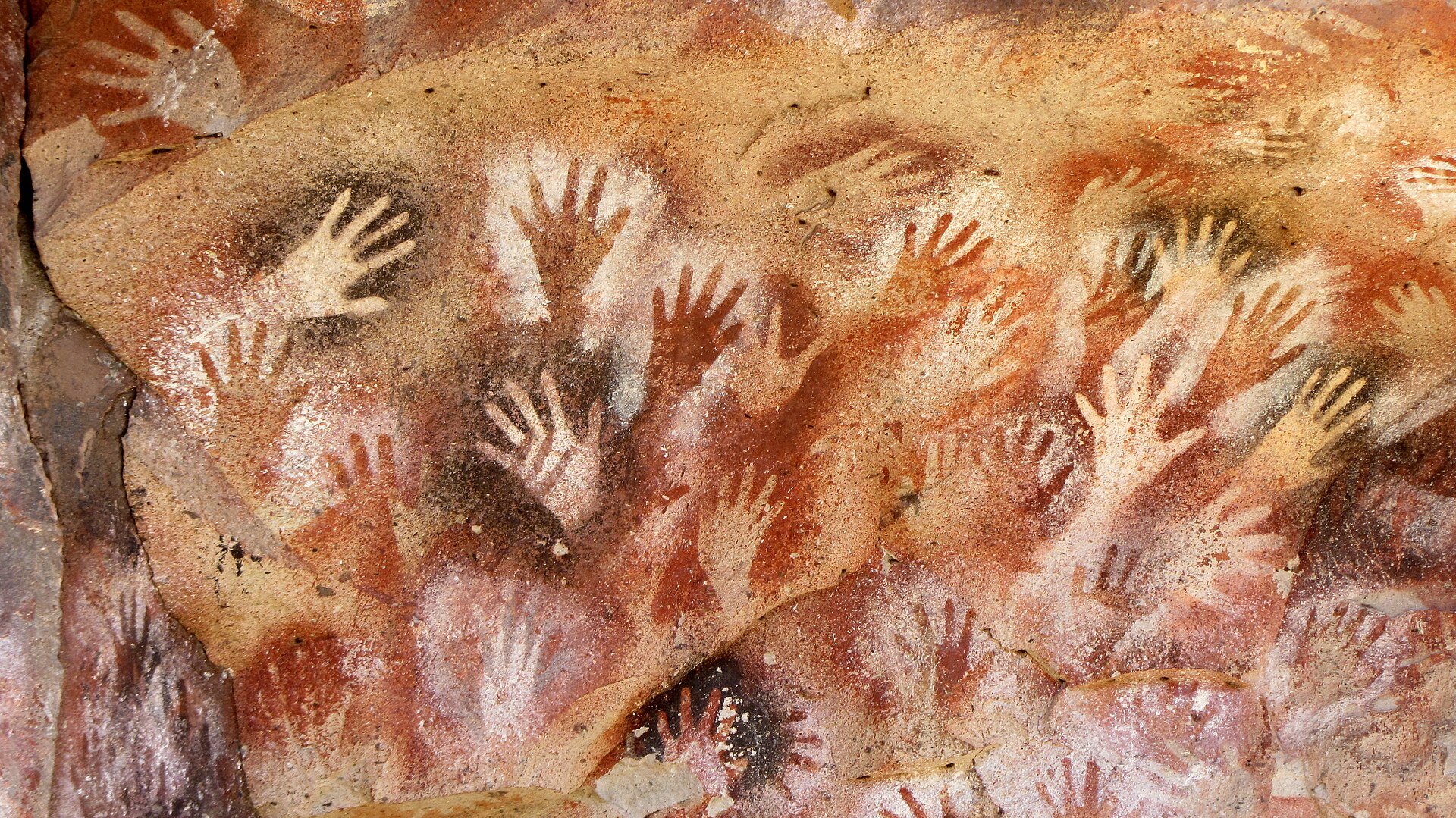 The Cave of the Hands in Patagonia, stencilled with human hands around 9,000 years ago, among the oldest art in the Americas.