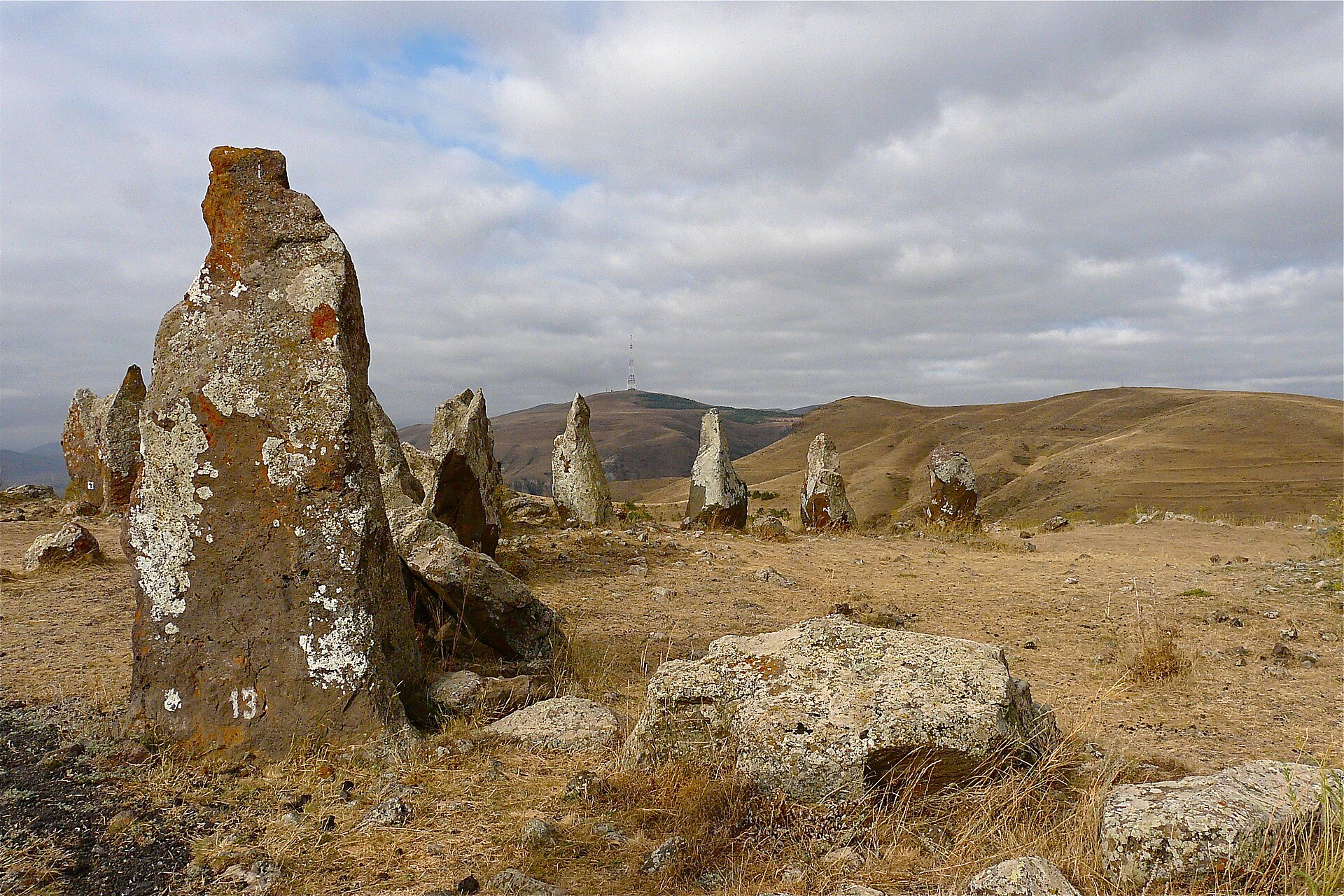 The Bronze Age stone circle of Zorats Karer, sometimes called the Armenian Stonehenge, its rows of standing stones raised on a windswept plateau. Some of the pierced stones may have served in early astronomy, though the site's exact purpose is still debated.