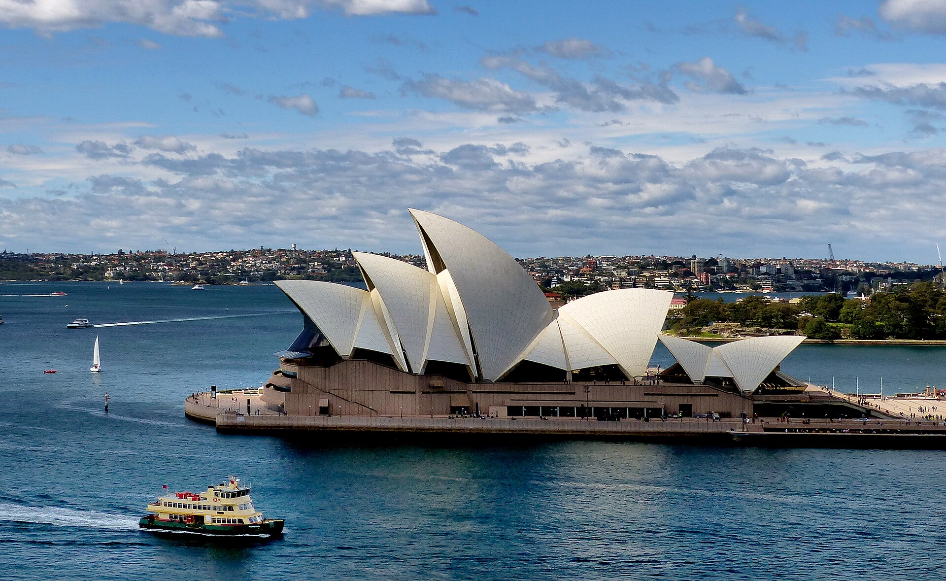 The Sydney Opera House on the harbour. Sydney is Australia's largest city and, with Melbourne, a hub of the services economy that underpins its wealth.