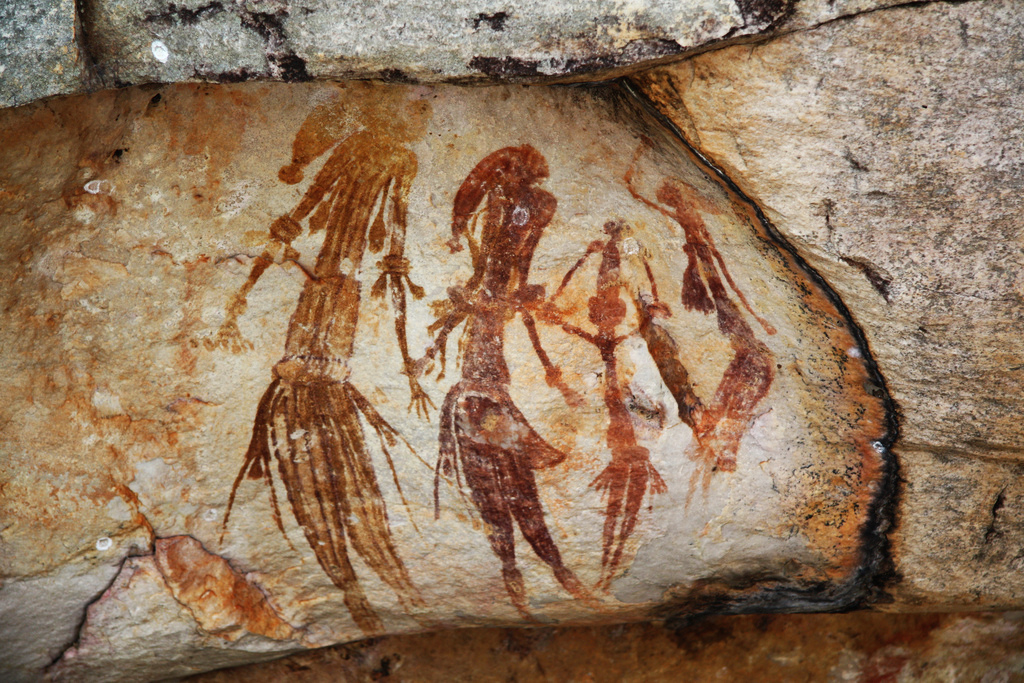 Aboriginal rock art in the Kimberley region, part of the oldest continuous cultural tradition on Earth. Credit: TimJN1 (CC BY-SA 2.0).