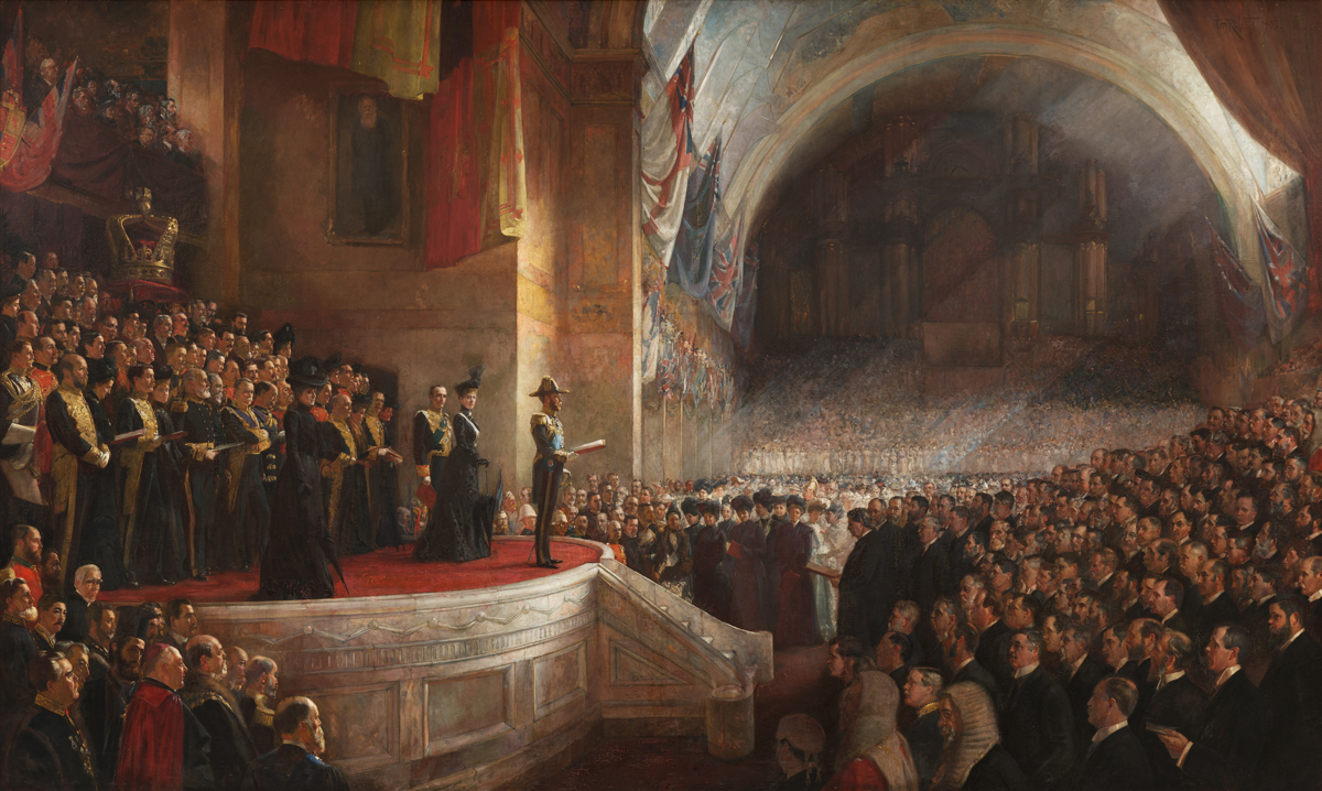 Tom Roberts's painting of the opening of the first federal parliament in 1901, when the colonies united as the Commonwealth of Australia.