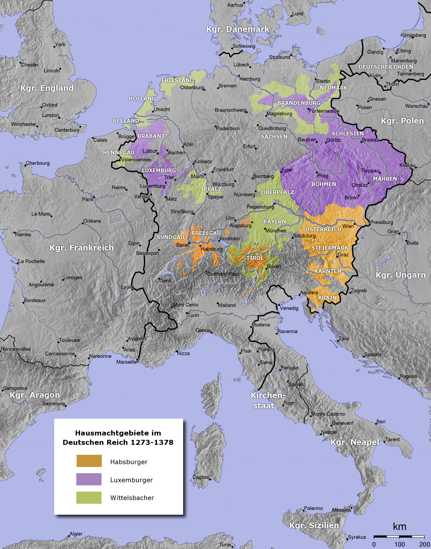 A map of the lands of the House of Habsburg. From their base in Austria, the Habsburgs used marriage and diplomacy to assemble one of the greatest dynastic empires in European history, ruled for centuries from Vienna.