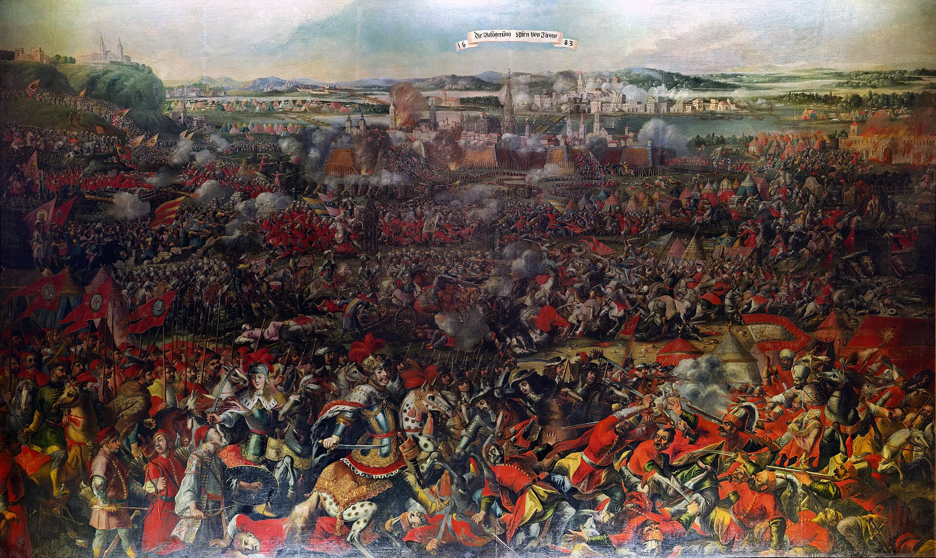 The Battle of Vienna in 1683, when a relief army broke the Ottoman siege of the Habsburg capital. Credit: Anonymer, zeitgenössischer Maler (Public domain).