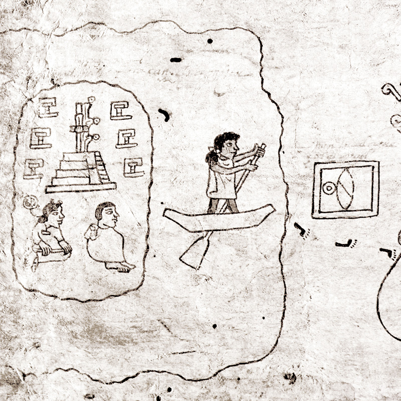 A page from an Aztec codex depicting the people's legendary migration.