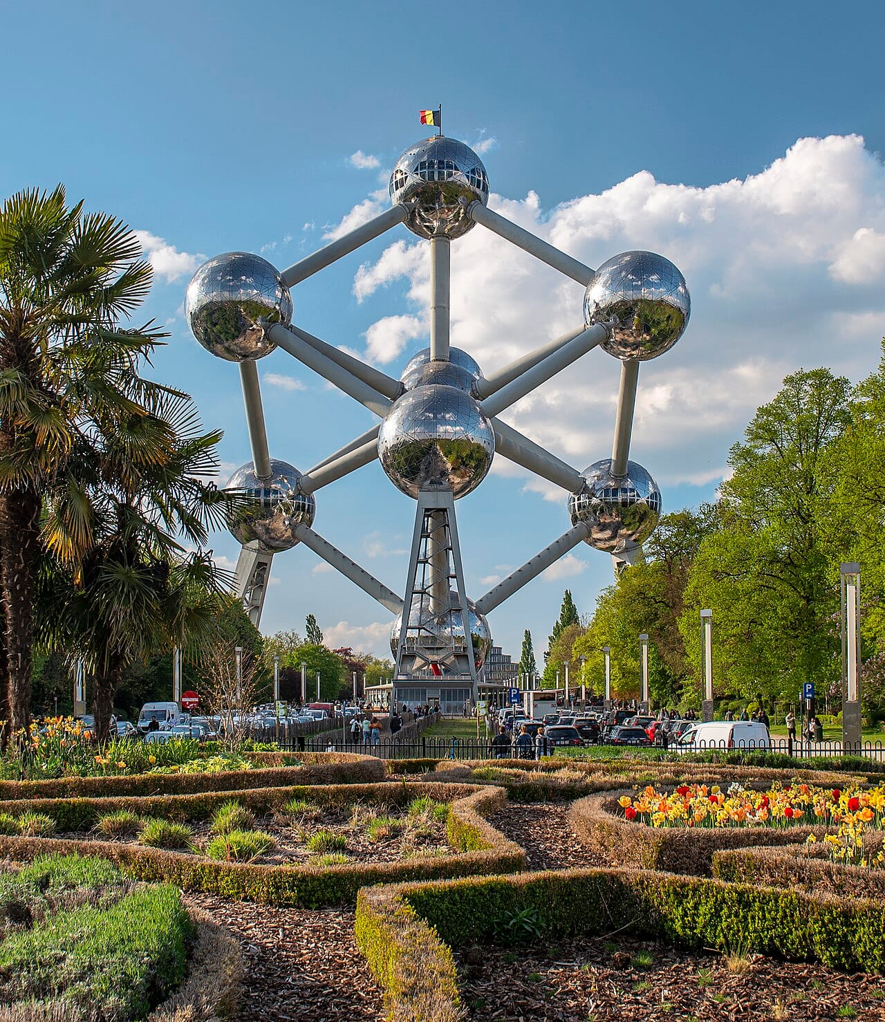 The Atomium in Brussels, built for the 1958 World's Fair in the shape of an iron crystal magnified billions of times. A symbol of post-war optimism and science, it has become one of the best-known landmarks of the Belgian capital.