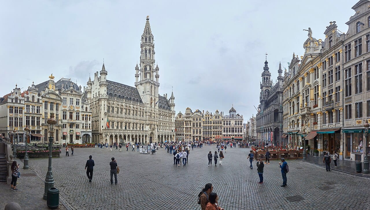 The Grand-Place of Brussels, the ornate central square ringed by guild houses and the Gothic town hall. Regarded as one of the most beautiful squares in Europe, it is the historic heart of a city that is now also a capital of the European Union.