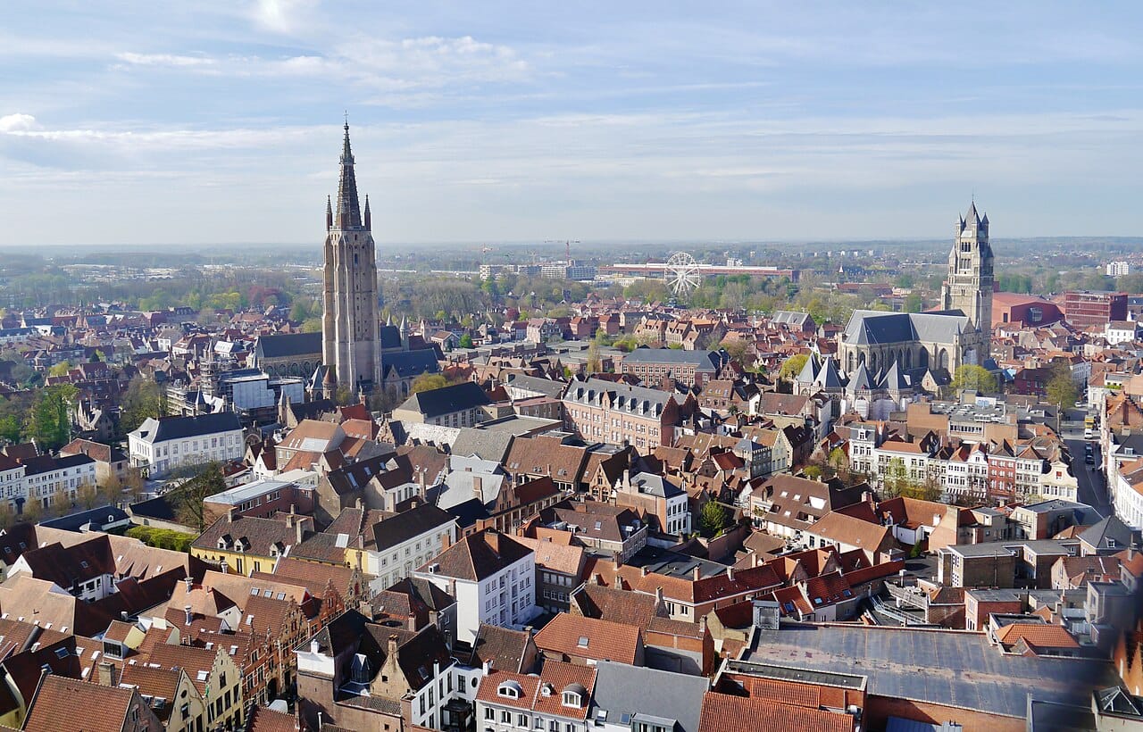 The medieval city of Bruges, with its canals and belfry. Once one of the richest trading cities in Europe, its remarkably preserved centre is a World Heritage site and an emblem of Belgium's golden age of cloth and commerce.