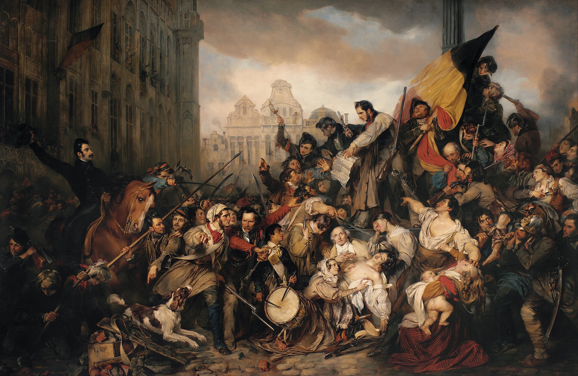 A scene from the Belgian Revolution of 1830, which won the country its independence. Credit: Égide Charles Gustave Wappers (Public domain).