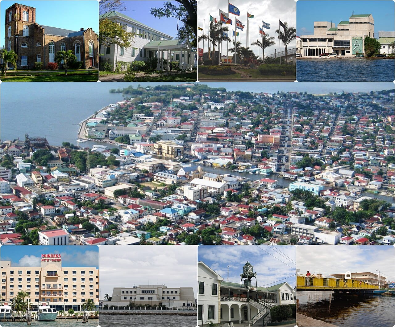 Belize City, the largest city and former capital of Belize, on the Caribbean coast. Battered by hurricanes over the years, it remains the country's commercial hub, though the seat of government was moved inland to the planned town of Belmopan.