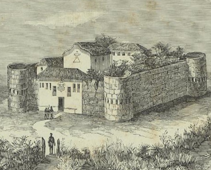 The Portuguese fort of São João Baptista de Ajudá at Ouidah, photographed in 1886. Ouidah was among the largest embarkation points of the entire Atlantic slave trade, and this fort remained a Portuguese possession until 1961.