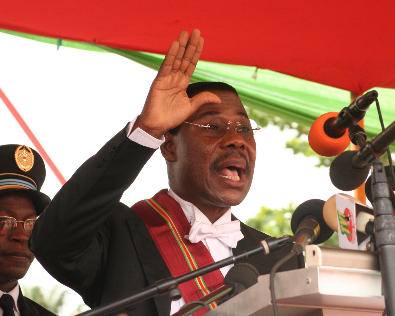 The inauguration of President Boni Yayi in 2006. The 1990 national conference that ended Marxist rule made Benin a model of peaceful democratic transition in Africa, and power changed hands at the ballot box repeatedly in the decades that followed.