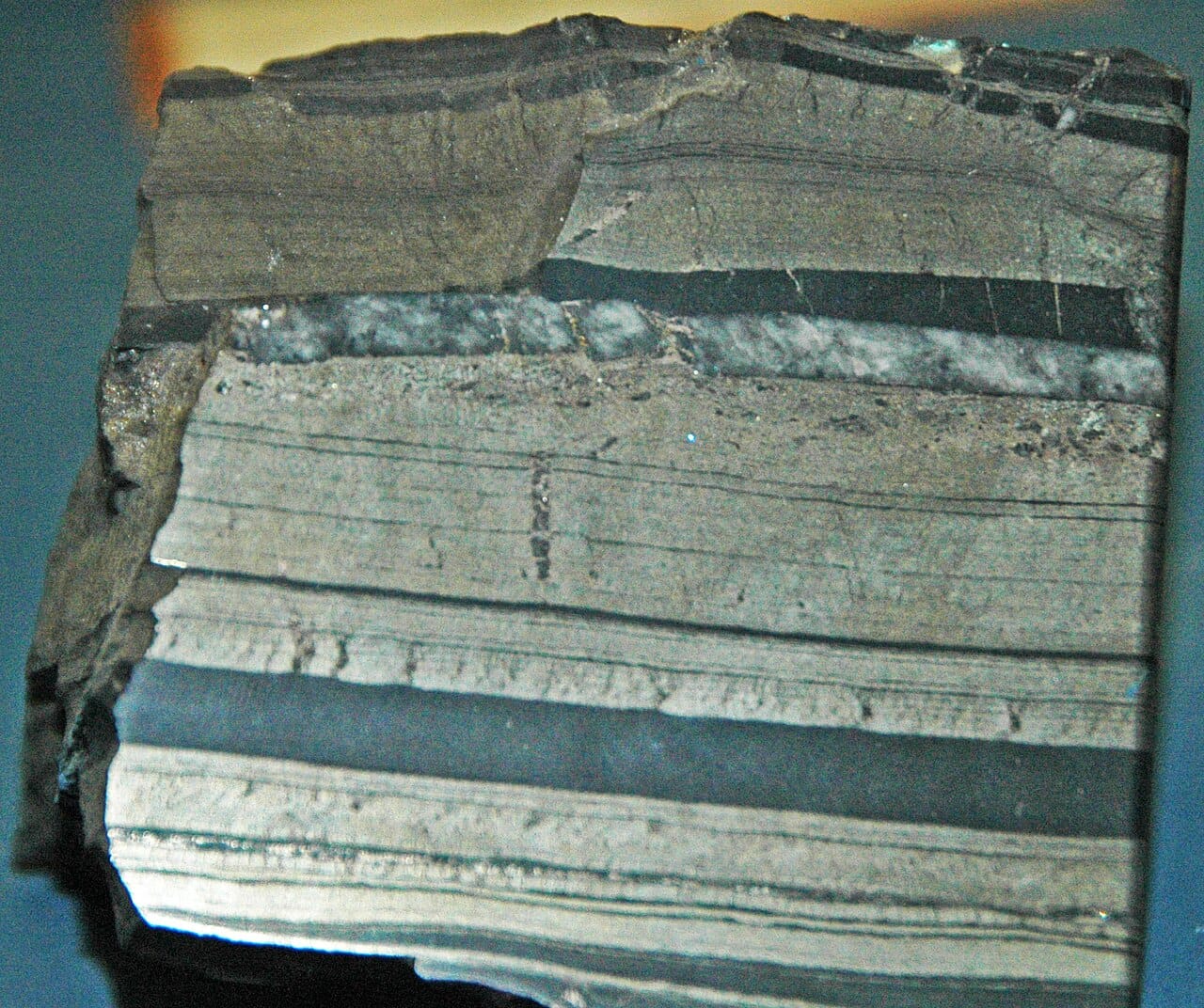 Banded sedimentary rock from the period. The interval is defined largely by what its record does not contain, which is not the same as nothing having happened.