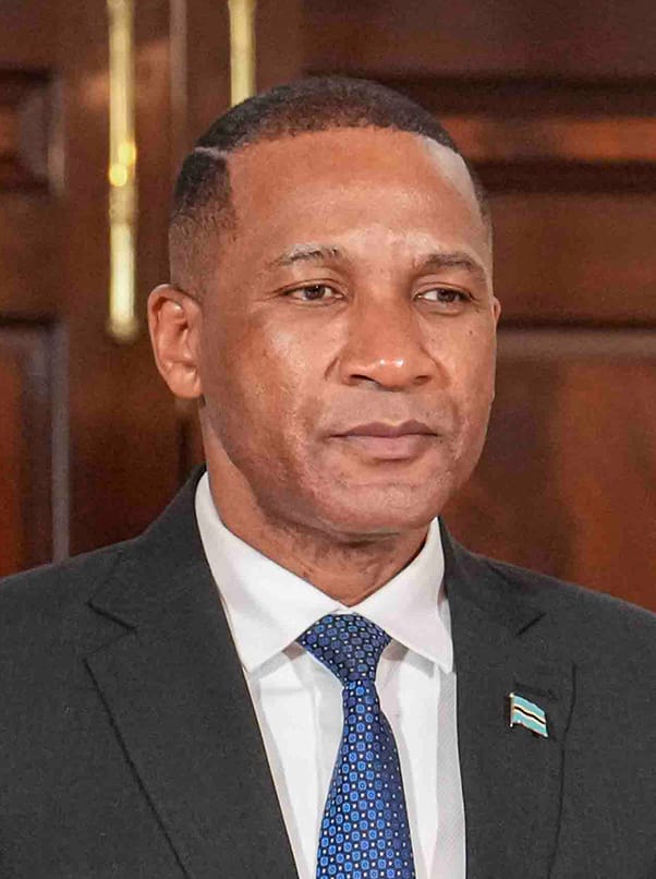 Duma Boko, elected president of Botswana in 2024. His victory ended 58 years of unbroken rule by one party since independence, a peaceful transfer of power that showcased the strength of one of Africa's steadiest democracies.