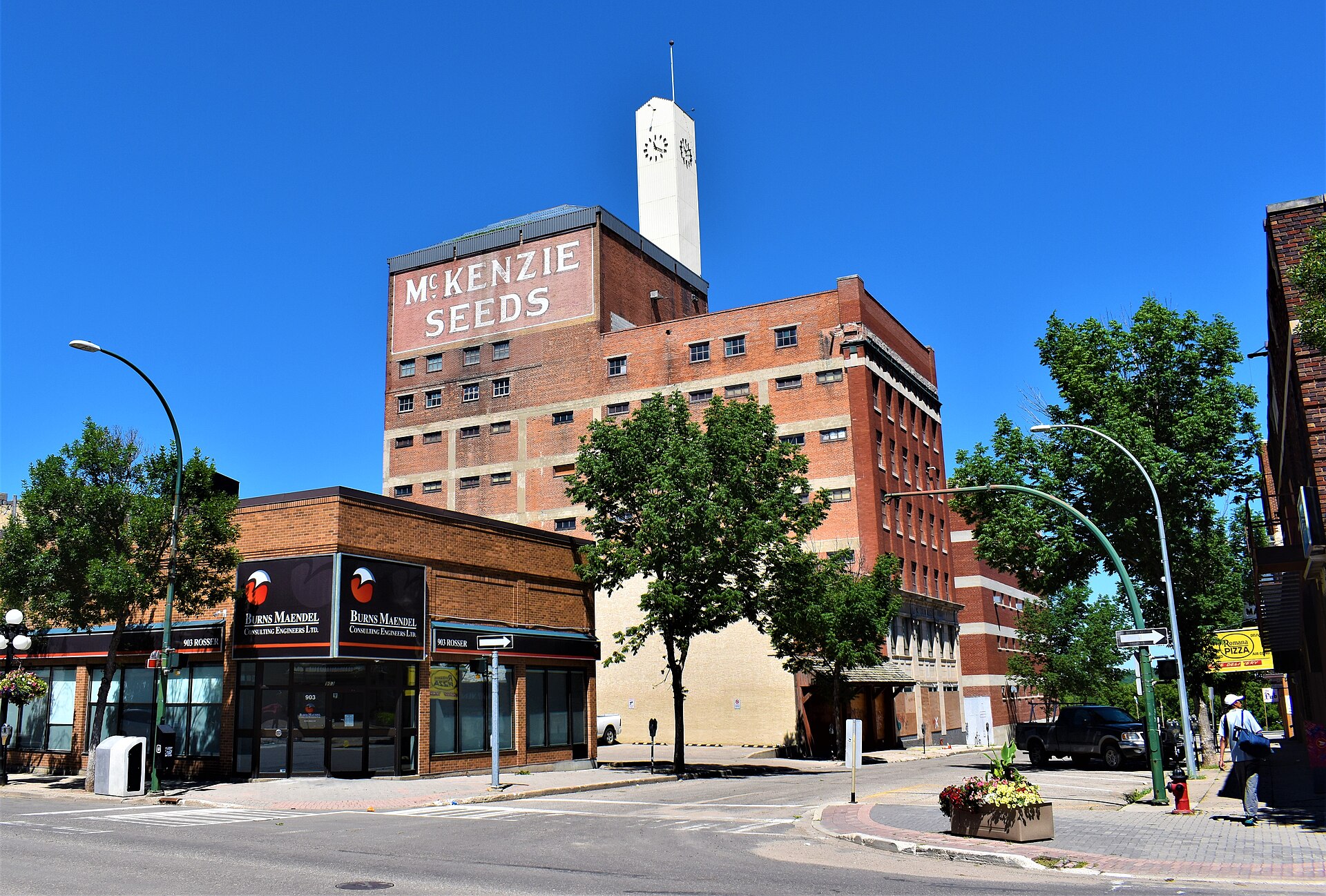 The McKenzie Seeds Building in downtown Brandon, long the home of one of the largest seed companies in Canada. For generations its packets of garden seeds were sold across the country, tying the firm's name to the Wheat City.