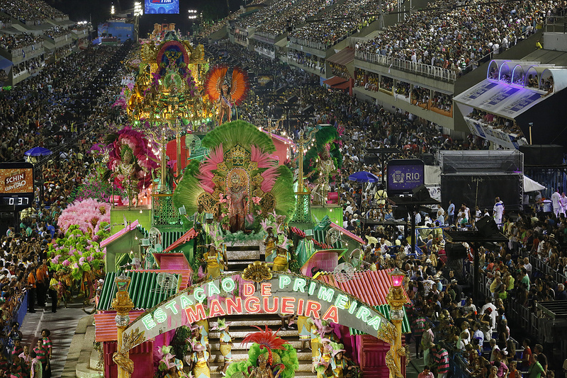 Carnival in Rio de Janeiro. Held in the days before Lent, the city's samba parades are the most famous expression of a festival celebrated across Brazil.