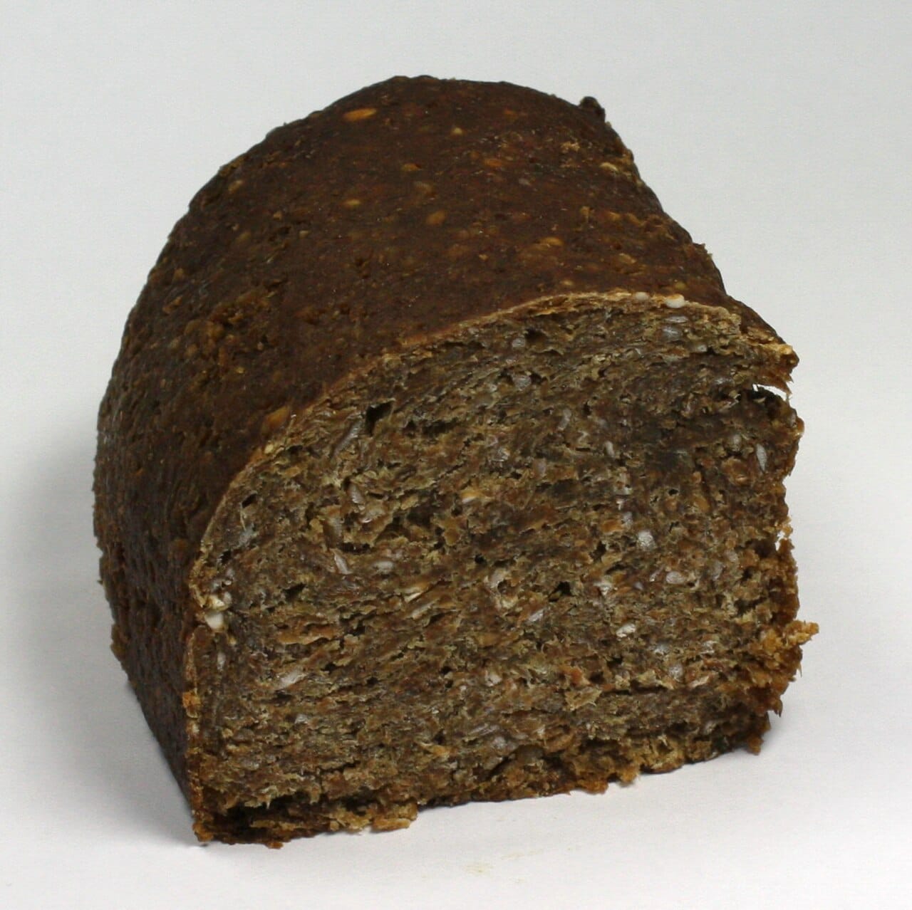 Bread made from sprouted grain. Preparation methods including sprouting and long fermentation change the nutritional properties of the same grain.