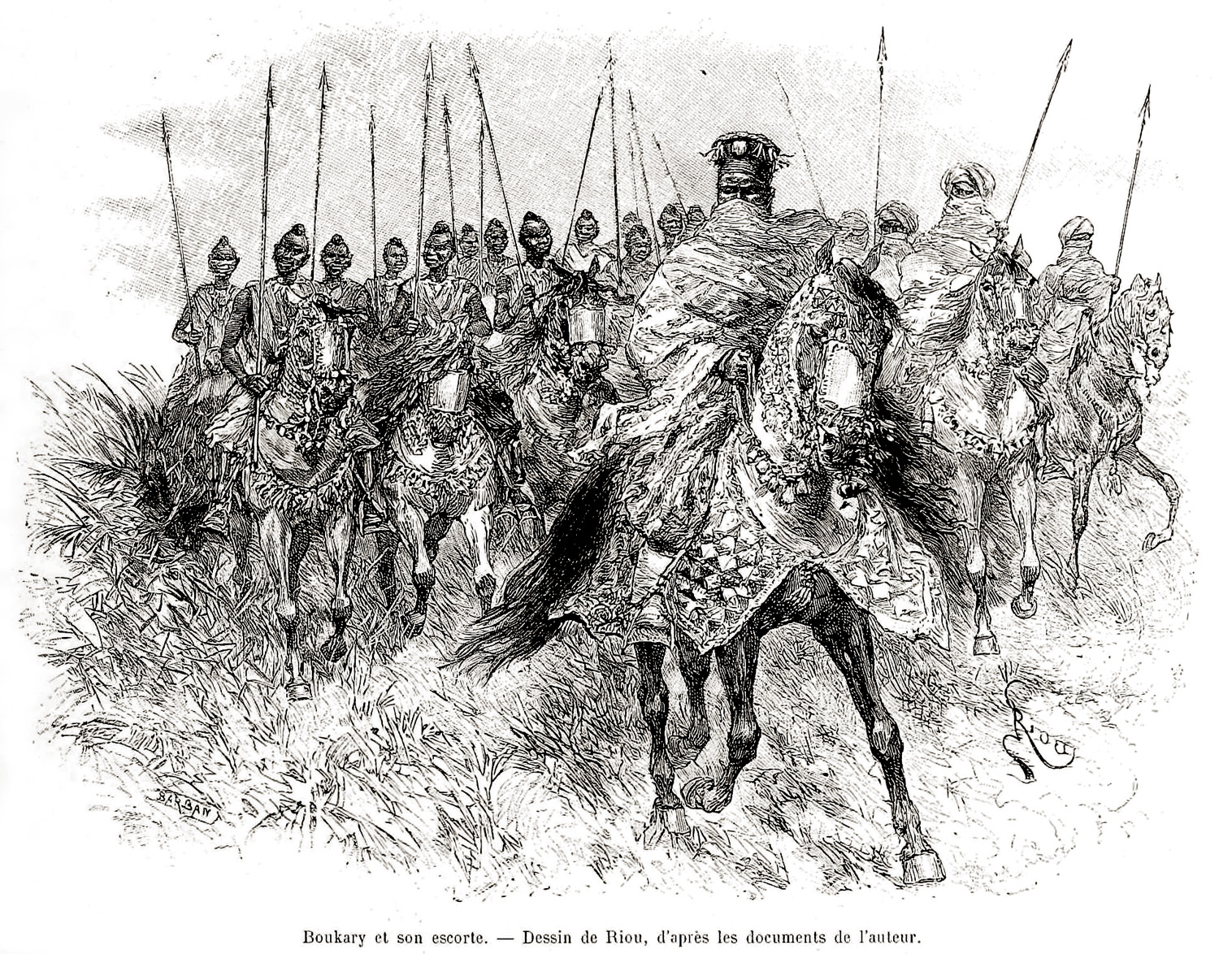The cavalry of the Mossi kingdoms, which long dominated the region that became Burkina Faso. Credit: Édouard Riou (Public domain).
