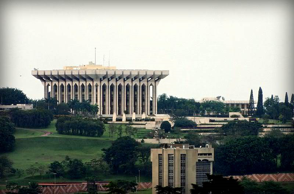 The Unity Palace, the presidential palace in Yaounde. Its name evokes the reunification of the French and British territories, though the unity of the bilingual nation has come under severe strain in recent years.