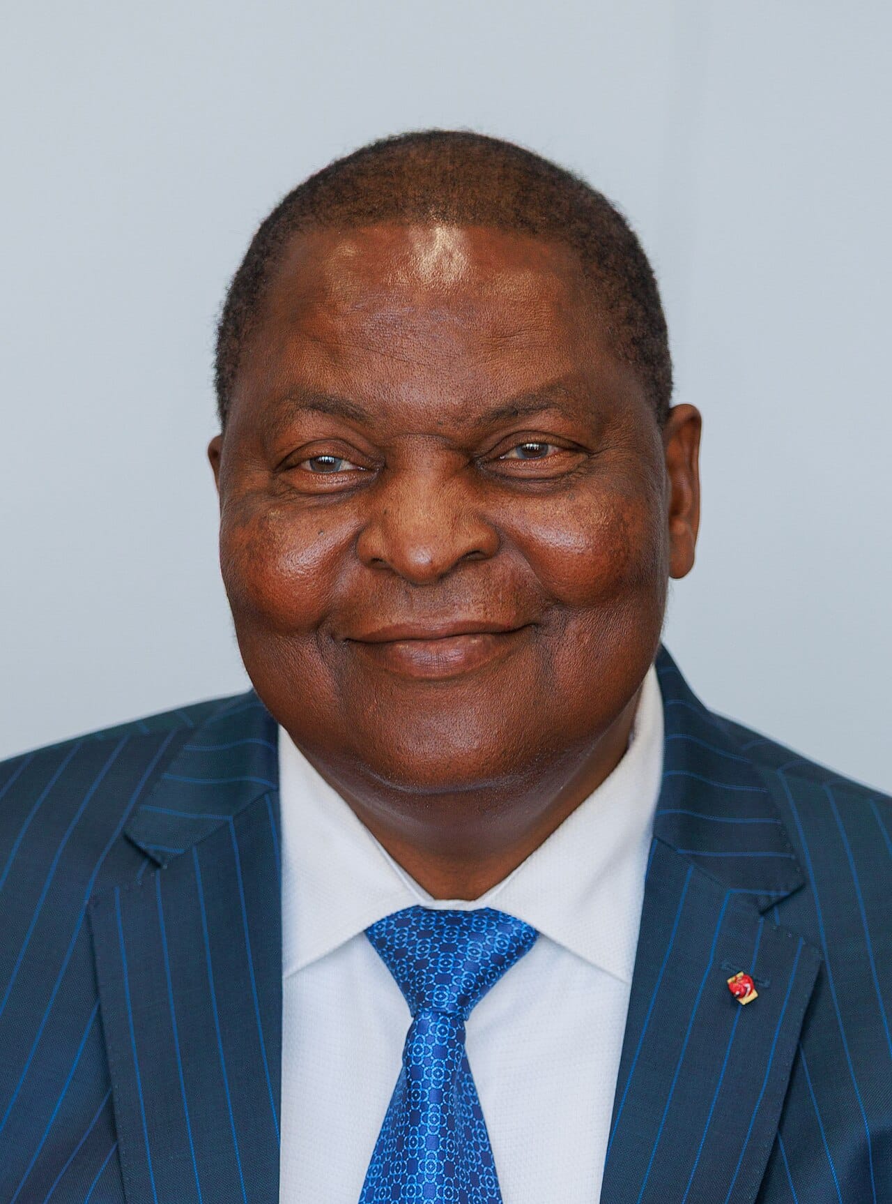 President Faustin-Archange Touadera, a former mathematics professor. A 2023 referendum removed term limits, and he was returned for a third term at elections in December 2025 with 77.9 per cent of the vote.