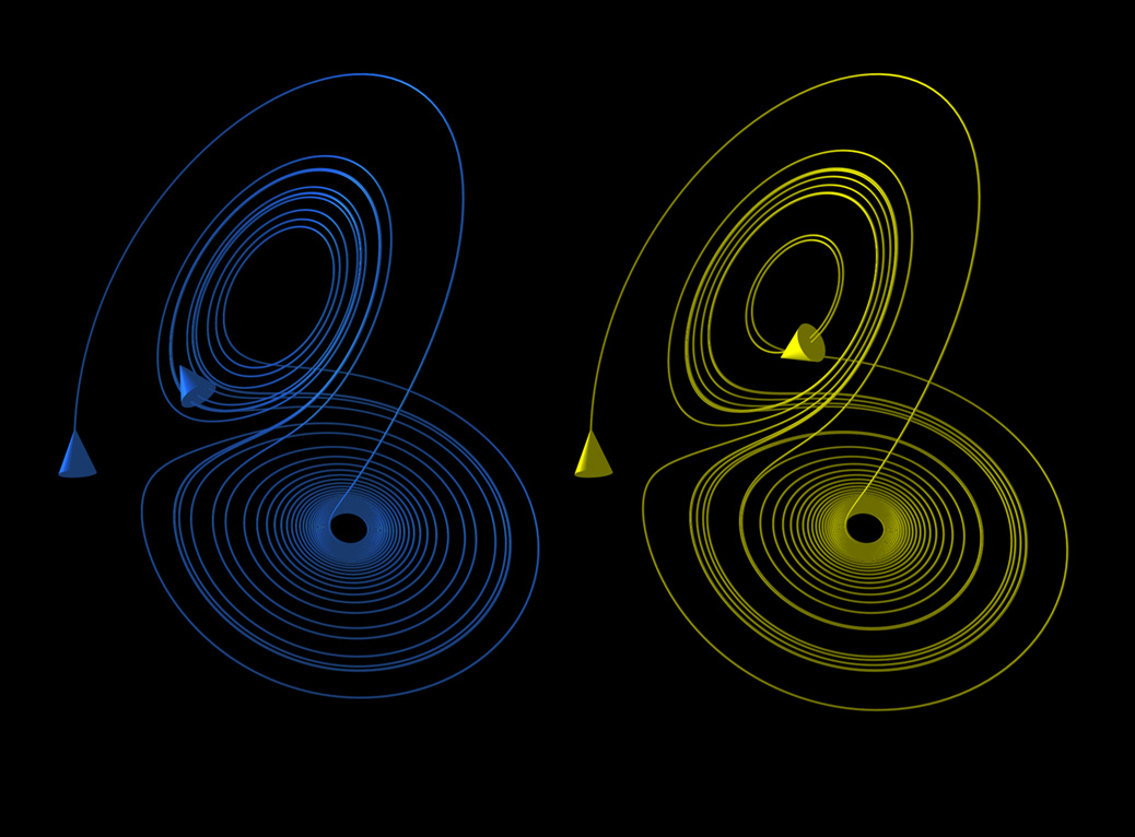The Lorenz attractor, a strange attractor that reveals hidden order inside chaotic motion.