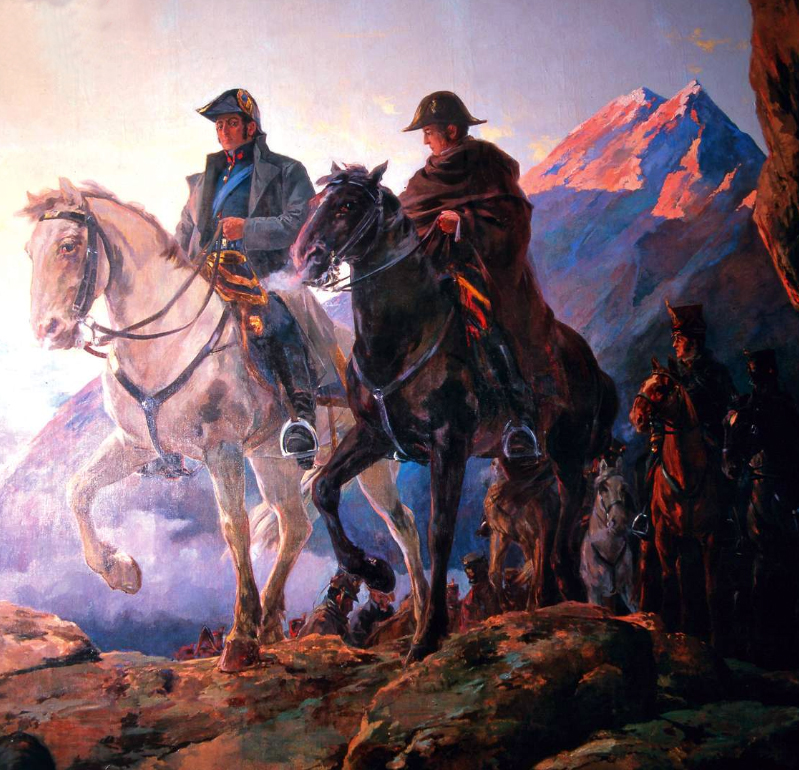 The liberators Jose de San Martin and Bernardo O'Higgins, who secured Chilean independence from Spain. Credit: Julio Vila y Prades (Public domain).