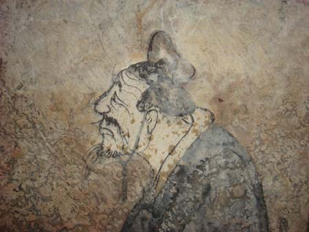 A classical portrait of Confucius, the revered teacher of ancient China.