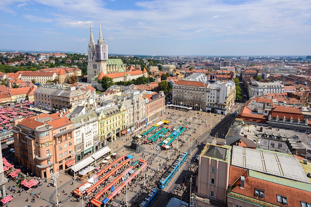 Zagreb, the capital and largest city of Croatia, in the interior of the country. With its Austro-Hungarian architecture and Central European feel, it is the political, cultural, and economic heart of the nation, distinct from the Mediterranean coast.