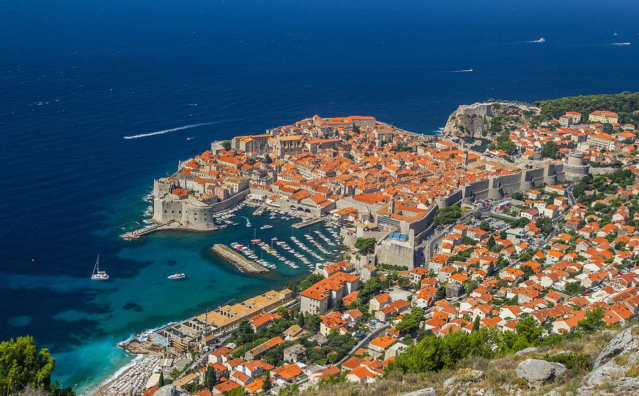 The walled old city of Dubrovnik rising above the Adriatic, a World Heritage site once the seat of a proud merchant republic. Its magnificent ramparts, familiar from film and television, have made it the jewel of the Croatian coast.
