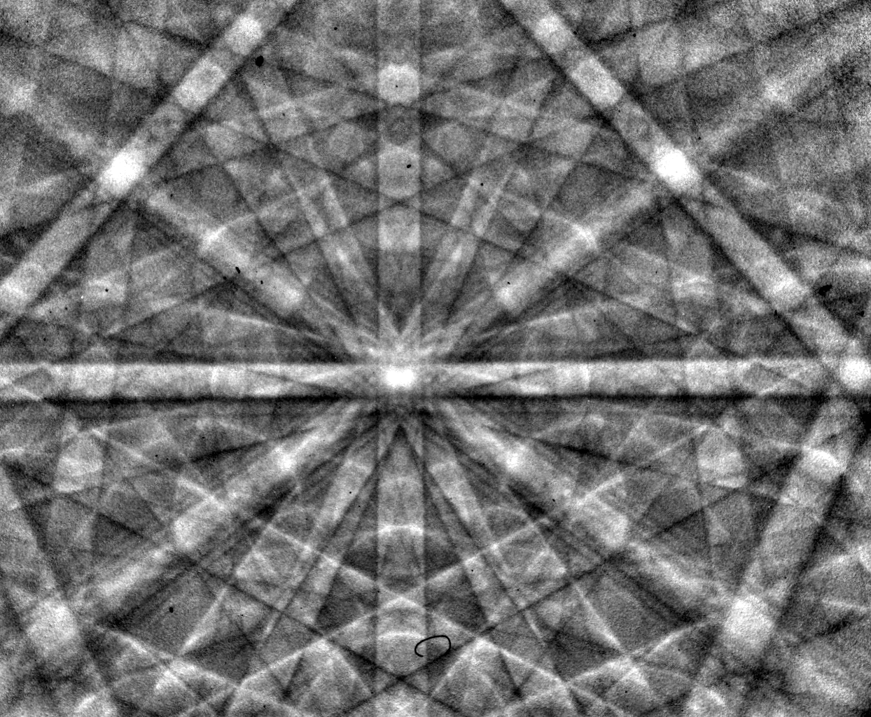 Kikuchi lines from electron diffraction, a modern way of reading a crystal's hidden order.