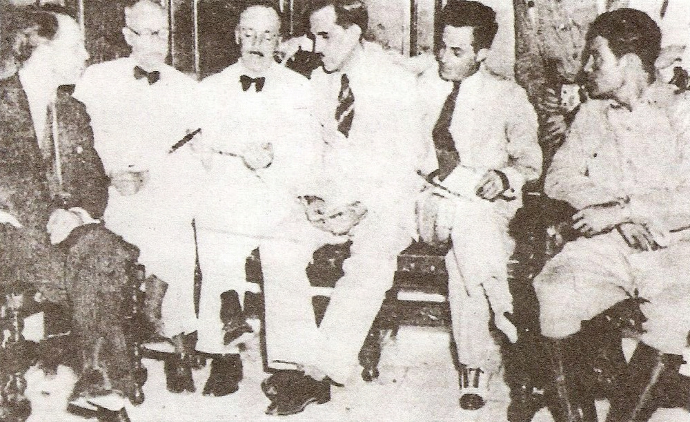 Fulgencio Batista, centre, who dominated Cuban politics from the 1930s and ruled as a strongman in the 1950s. His corrupt and repressive government was overthrown by Fidel Castro's revolution in 1959.
