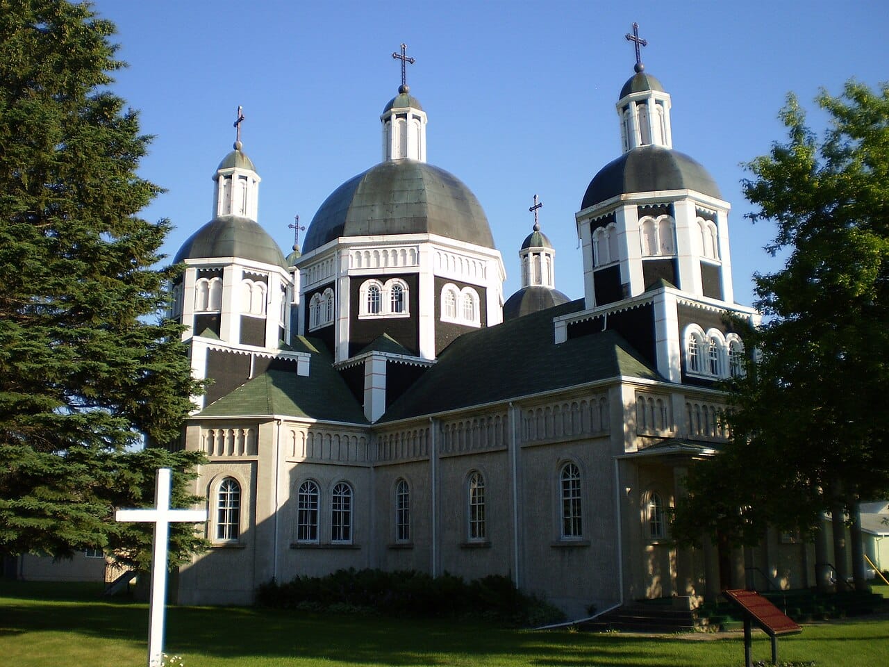 The Ukrainian Catholic Church of the Resurrection in Dauphin. Eastern rite churches, with their domes and iconography, are among the most distinctive buildings in rural Manitoba, and a number are designated heritage sites.