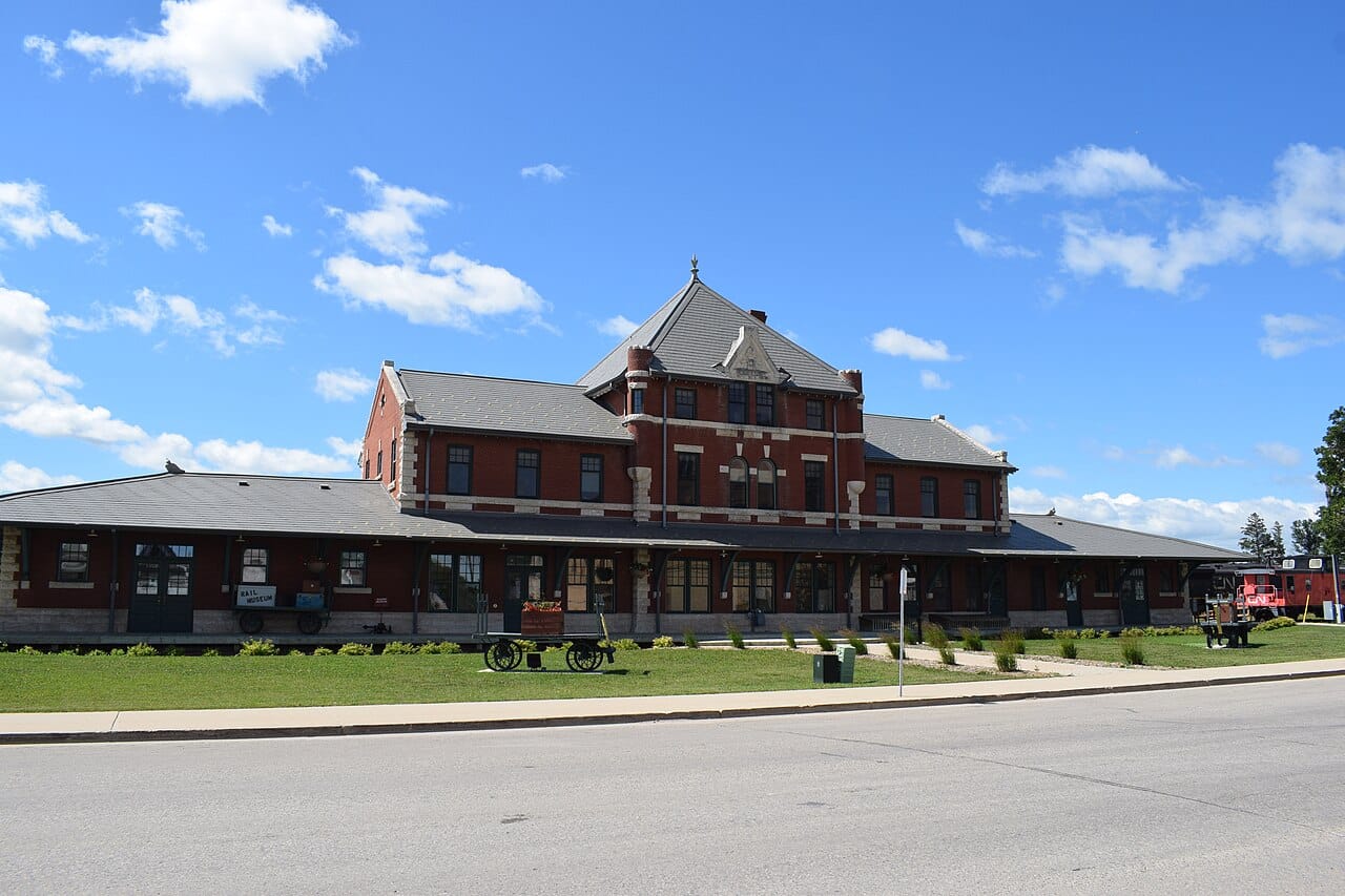 The Dauphin railway station. The Canadian Northern Railway reached the town in 1896, and the station is now a heritage site and museum.