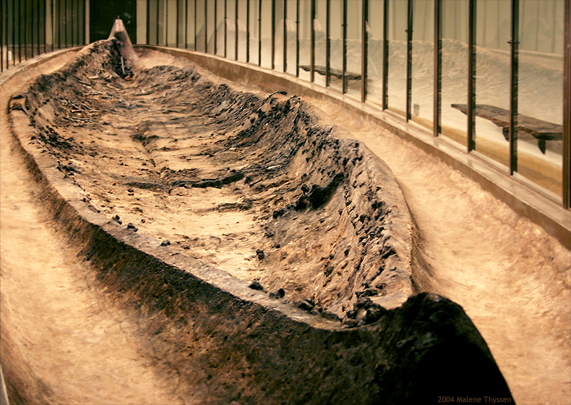 The Ladby ship, the largest ship burial found in Denmark, where a Viking chieftain was laid to rest in his vessel. Such burials reflect the seafaring power of the Danes, who raided and settled across Europe.