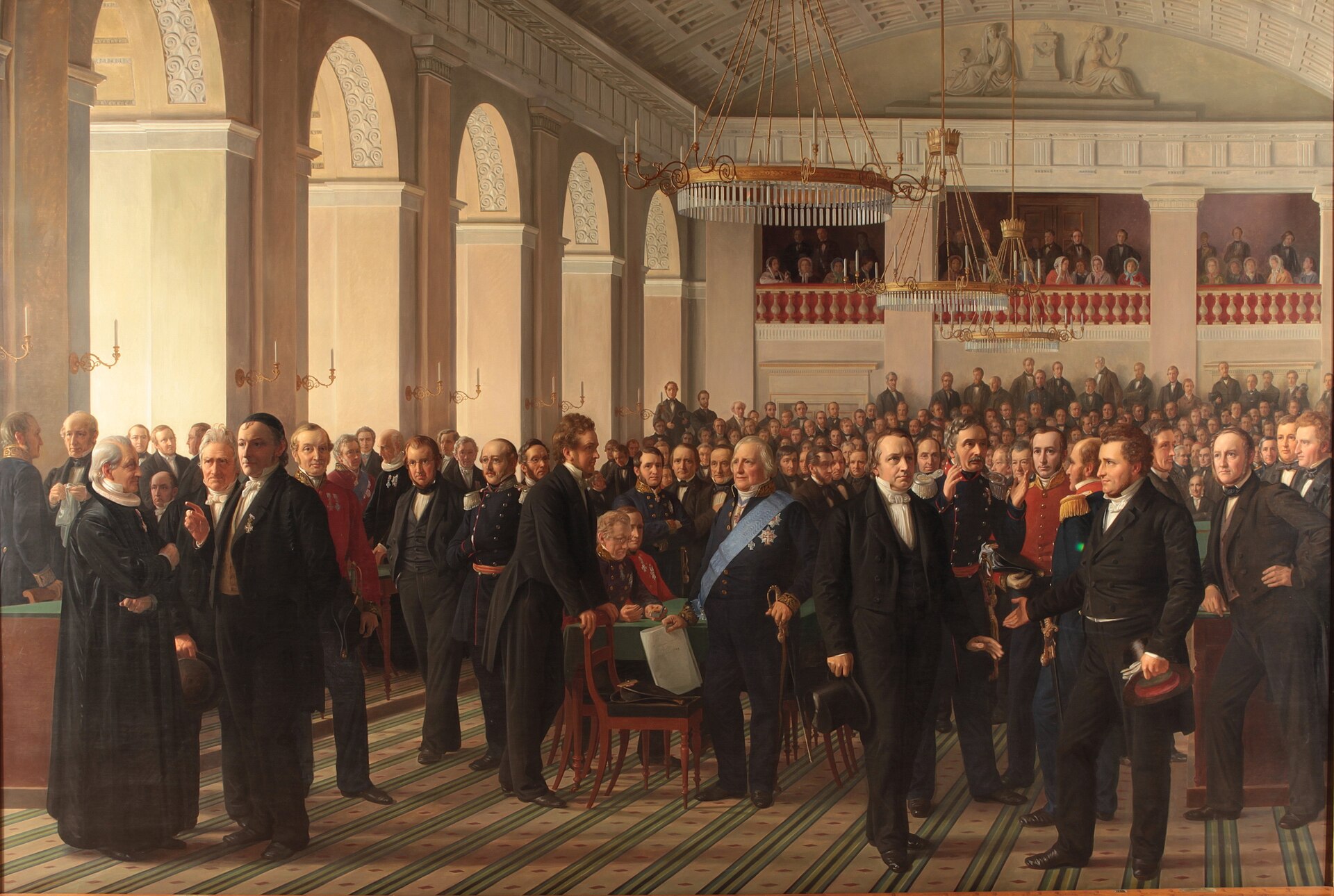 The signing of Denmark's first democratic constitution in 1849, when the king gave up absolute power. The peaceful transition set Denmark on the path to the stable, egalitarian democracy it is today.