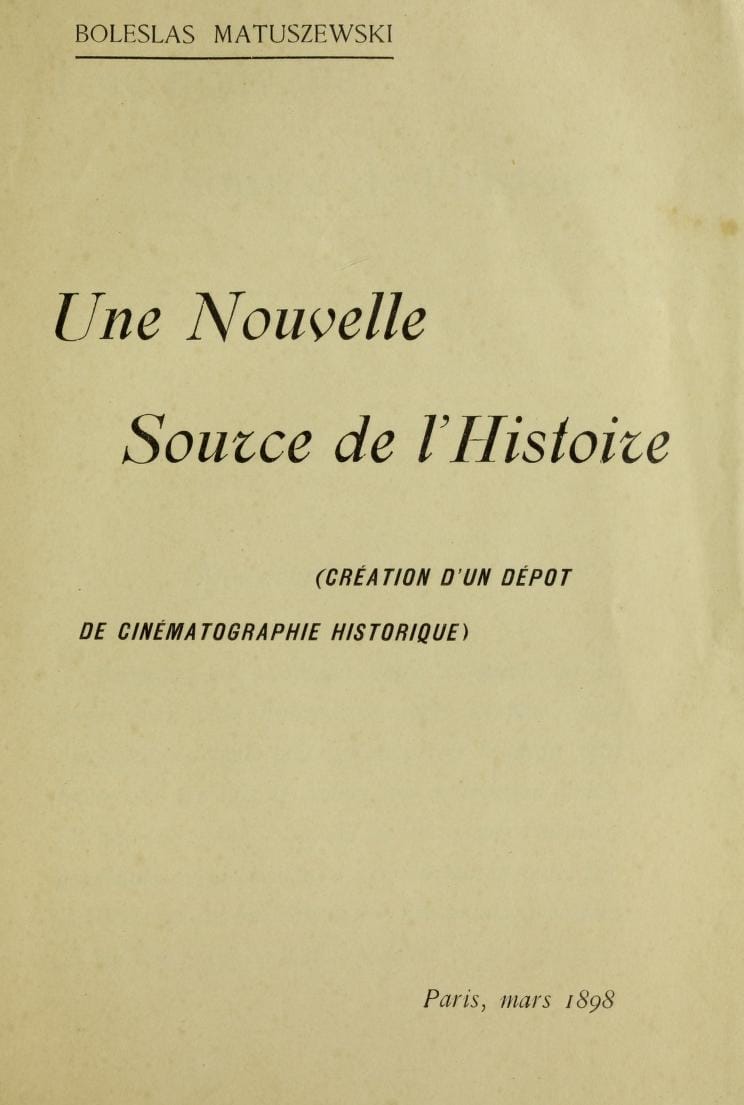 An early actuality recording. Film's capacity to record what happened was recognised immediately, and its use for evidence and instruction preceded its use for art.