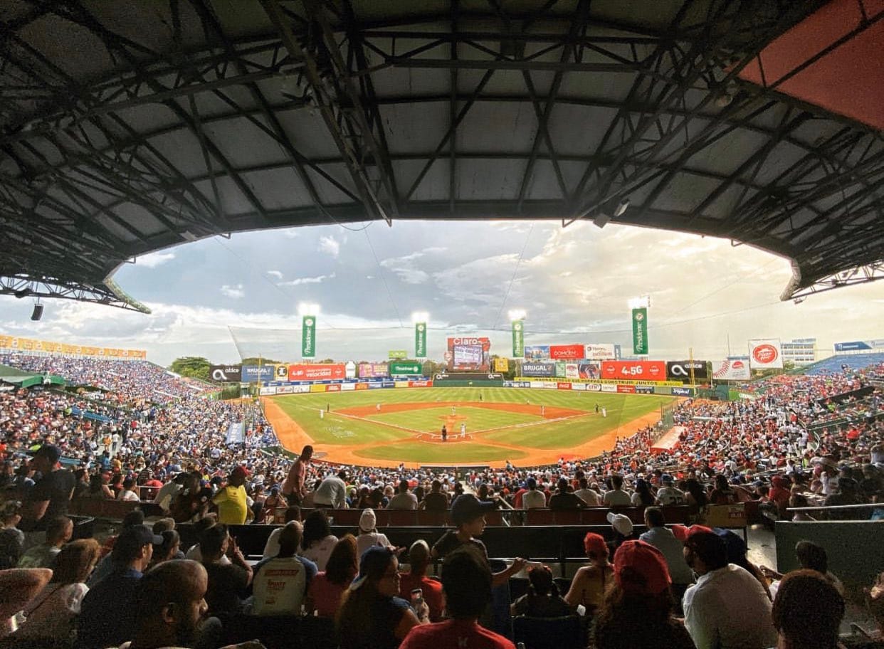 The Estadio Quisqueya in Santo Domingo, a temple of Dominican baseball. The country is a baseball superpower, supplying more major-league players than any nation but the United States and treating the game as a national passion.