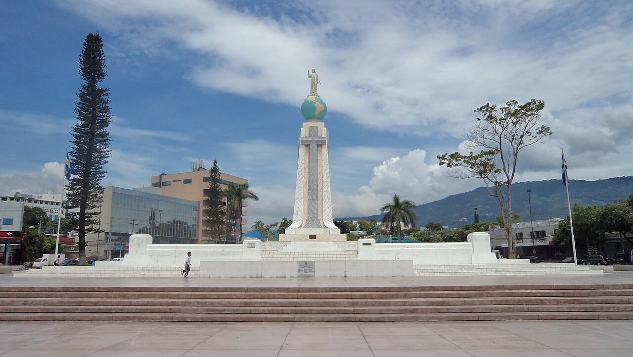 The Monument to the Divine Saviour of the World in San Salvador, the capital and namesake of the nation. The most densely populated country in mainland Central America is concentrated in the highlands around this bustling city.