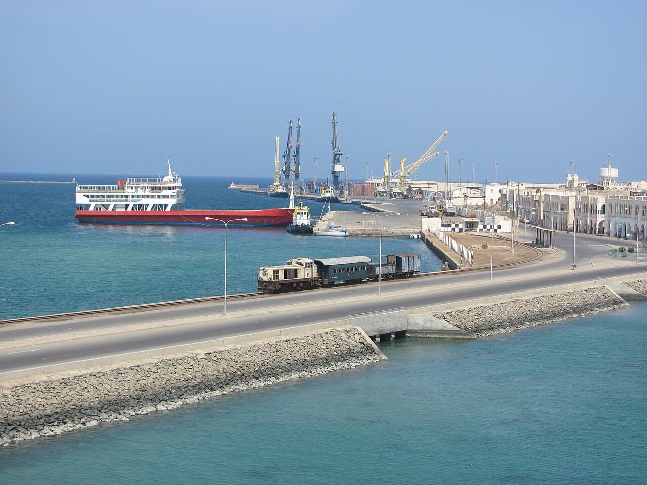 Massawa harbour on the Red Sea. The old port, badly damaged in the war of independence, faces the shipping lanes approaching the Bab el-Mandeb, and Ethiopia's desire for access to this coast is the central regional question today.