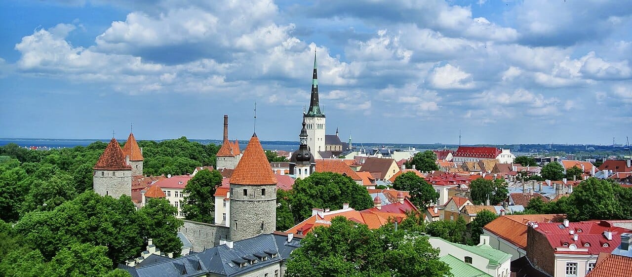 The medieval old town of Tallinn, the capital of Estonia, one of the best-preserved in Europe and a World Heritage site. Its spires and walls recall the city's Hanseatic golden age, in a nation now better known for its digital modernity.