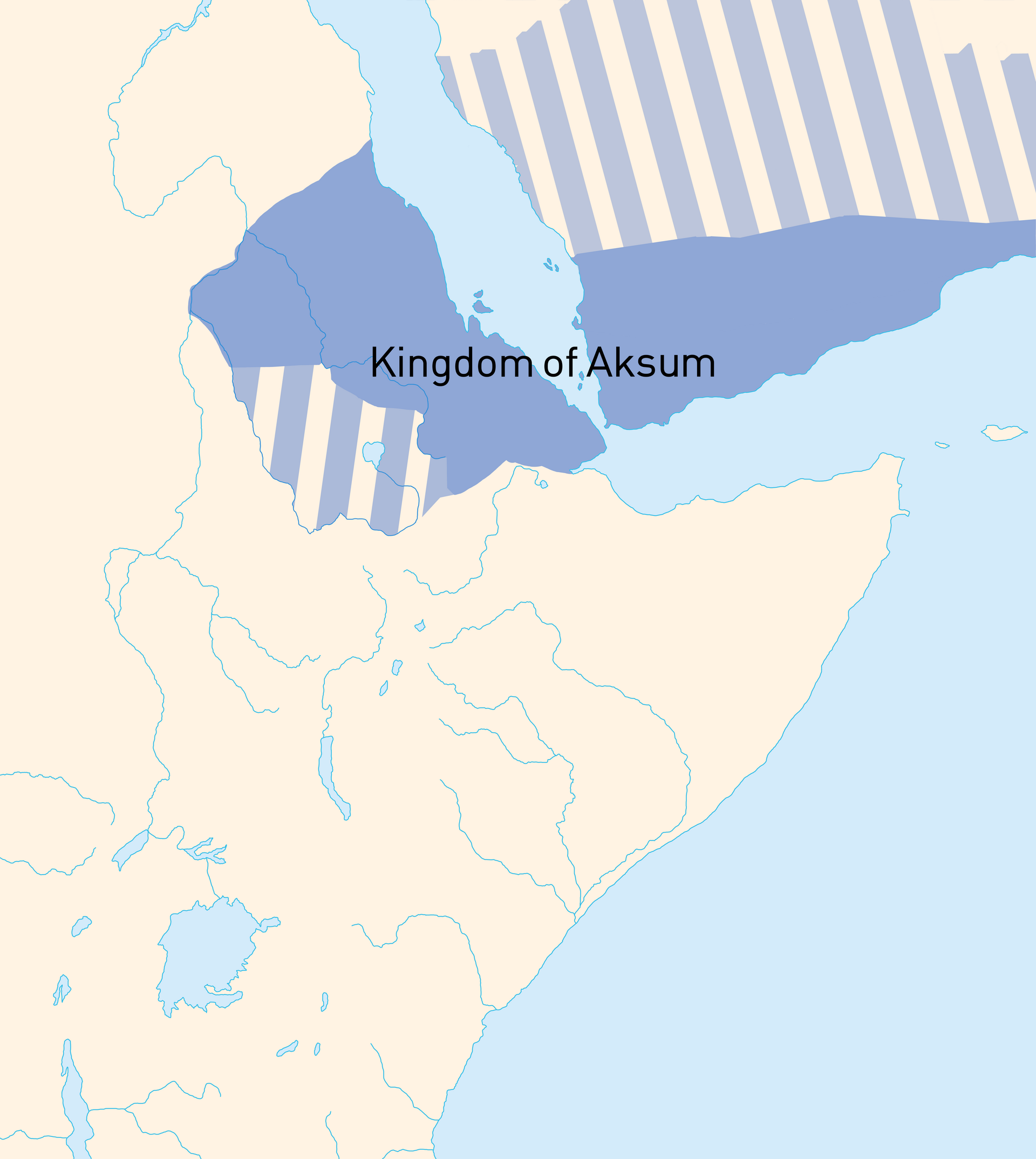 The Kingdom of Aksum at its height, an ancient power that minted its own coins and adopted Christianity early. Credit: Aldan-2 (CC BY-SA 4.0).