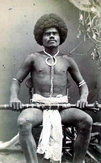 A Fijian warrior of the nineteenth century, from the era of powerful island chiefdoms. Credit: Francis Herbert Dufty (Public domain).